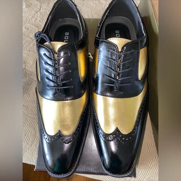 slim fit dress slacks OneDrop Handmade Men Dress Shoes Suede Black Gold Rhinestone Party Wedding  And Prom Loafers main image 0